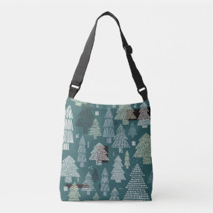 Bolsa Ajustável Árvores de inverno, padrão de natais vintages.