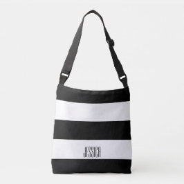 Bolsa Ajustável As listras preto e branco modernas personalizaram