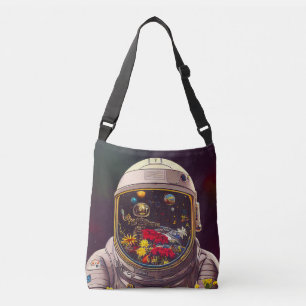 Bolsa Ajustável Astronauta Colorida no Espaço com Trabalho de arte