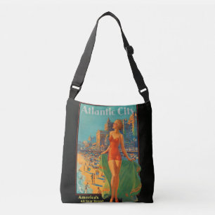 Bolsa Ajustável Atlantic City Beach Beauty Vintage Trabalho de art