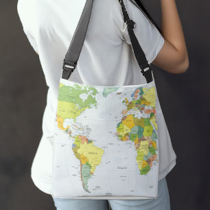 Bolsa Ajustável Atlas do Mundo do Mapa