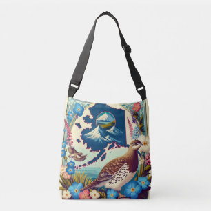 Bolsa Ajustável Ave e Design de Flor do Estado do Alasca dos EUA