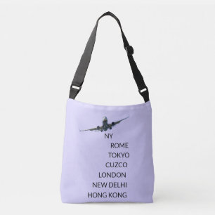 Bolsa Ajustável Avião voador em azul pervinca claro