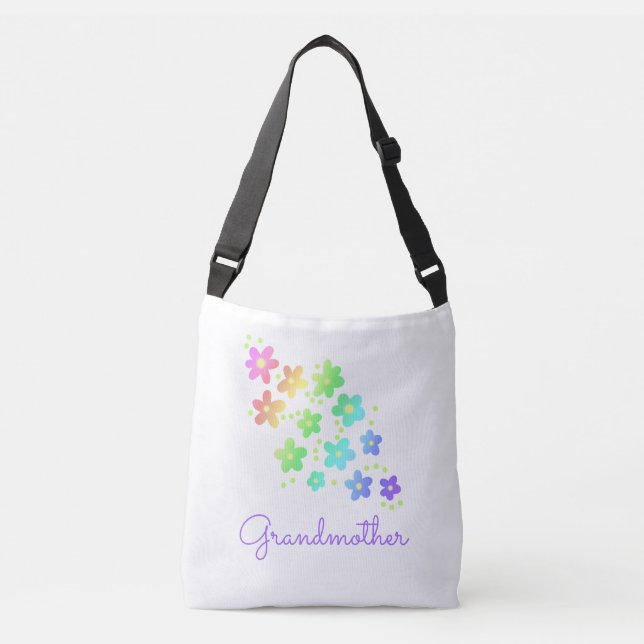 Bolsa Ajustável Avó Rainbow Flowers (Frente)