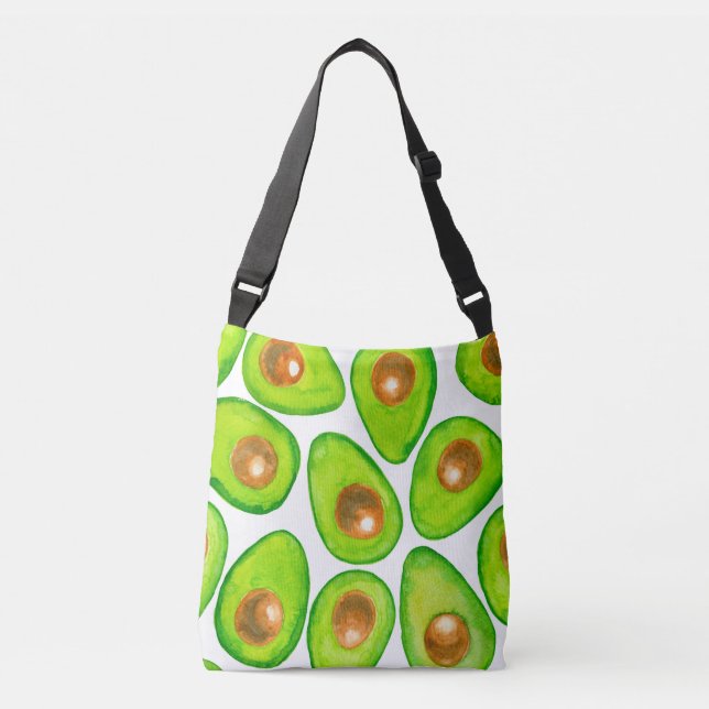 Bolsa Ajustável Avocado fatias aquarela (Frente)
