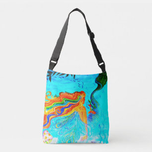 Bolsa Ajustável azul arco-íris-de cabelo da sereia