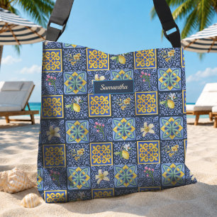 Bolsa Ajustável Azul Chic citrino siciliano Mediterrâneo