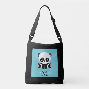 Bolsa Ajustável Azul de bolha personalizada Panda branca monograma