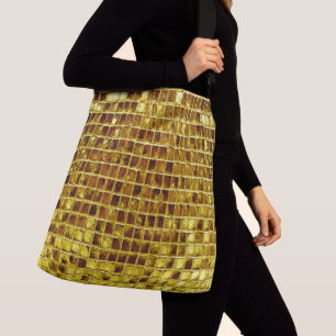 Bolsa Ajustável Azulejos do mosaico Dourado elegante luxo moderno