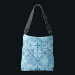 Bolsa Ajustável azulejos ornamentados em azul e branco<br><div class="desc">Vários azulejos pintados à mão com elementos florais</div>