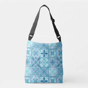 Bolsa Ajustável azulejos ornamentados em azul e branco