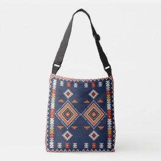 Bolsa Ajustável Azure Navy and Terracotta Geometric Tribal