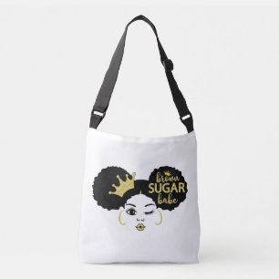 Bolsa Ajustável Babe de Açúcar Mascavo em Preto e Dourado