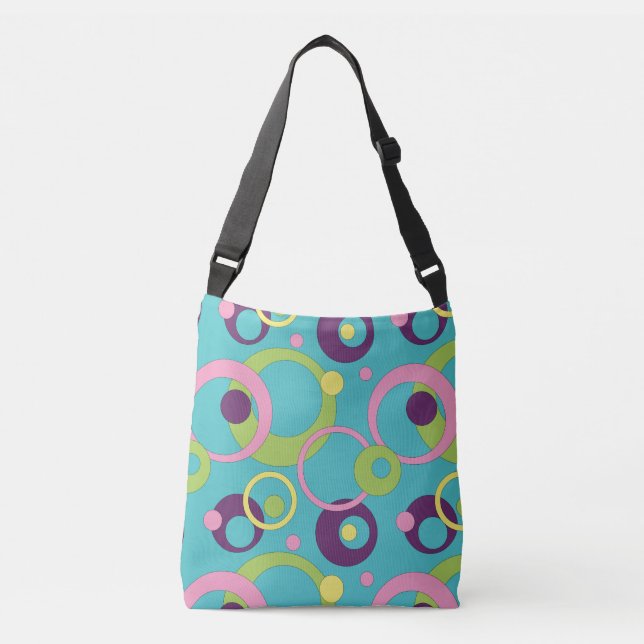 Bolsa Ajustável Bag All-Over-Impressão dos círculos Azuis Funky (Frente)