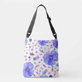Bolsa Ajustável Bag (Crossbody) de Flores de Aquarela Artística