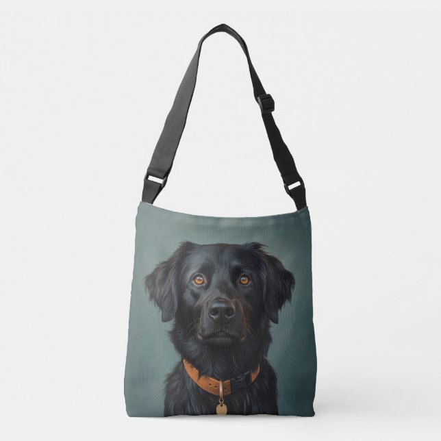 Bolsa Ajustável Bag (Crossbody) do Retriever Placado Preto (Frente)