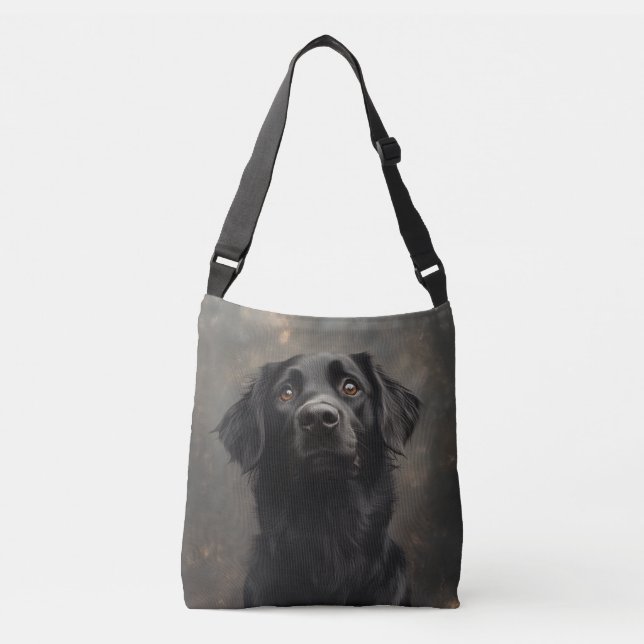 Bolsa Ajustável Bag (Crossbody) do Retriever Placado Preto (Frente)