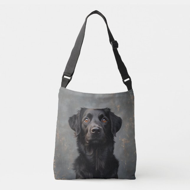Bolsa Ajustável Bag (Crossbody) do Retriever Placado Preto (Frente)