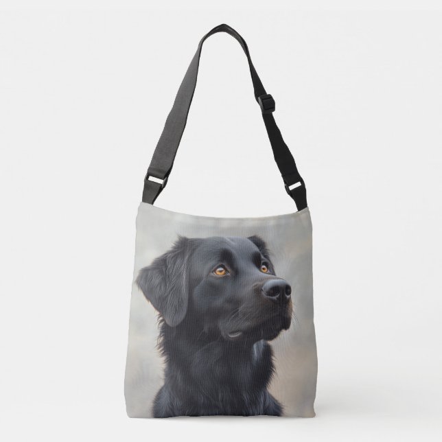 Bolsa Ajustável Bag (Crossbody) do Retriever Placado Preto (Frente)