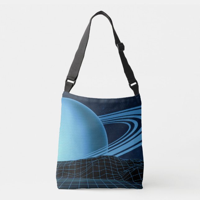 Bolsa Ajustável Bag de Correspondência Azul Retrowave (Frente)