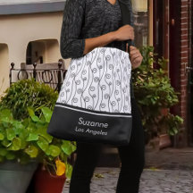 Bag Elegante Black and White Swirls Crossbody