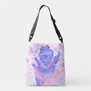 Bolsa Ajustável Ballerina Hippo Funny Crossbody Balé Dancer