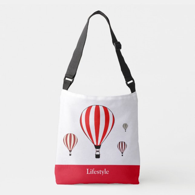 Bolsa Ajustável Balões vermelhos e brancos de ar quente (Frente)