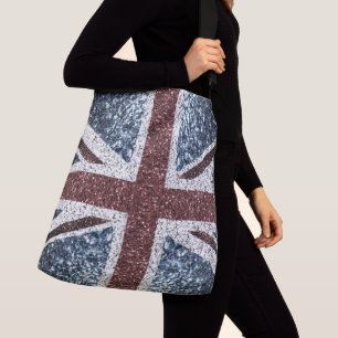 Bolsa Ajustável bandeira do Reino Unido Rústico brilho brilhos lan