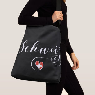 Bolsa Ajustável Bandeira Suíça Em Um Coração, Schweiz, Suiça