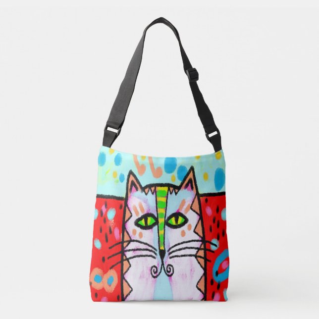 Bolsa Ajustável Bandeja Original de Arte Digital de Gato (Frente)