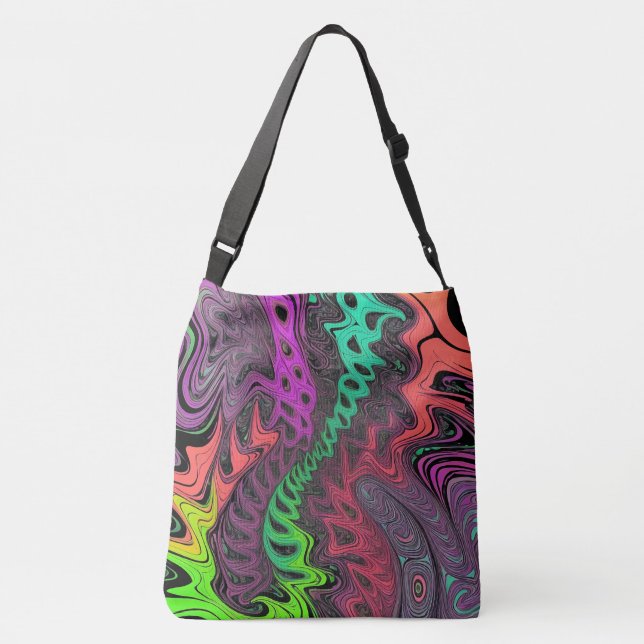 Bolsa Ajustável Bandolera Grande Estilo Psicodélico (Verso)