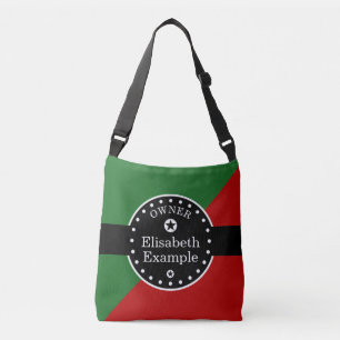 Bolsa Ajustável Banner preto e retângulos - vermelho + suas ideias
