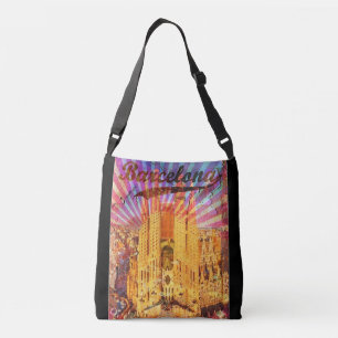 Bolsa Ajustável Barcelona, Espanha, Poster vintage
