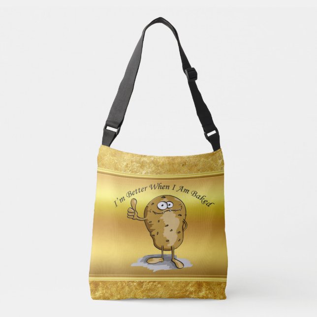 Bolsa Ajustável Batata personagem de desenho animado com olhos gra (Frente)