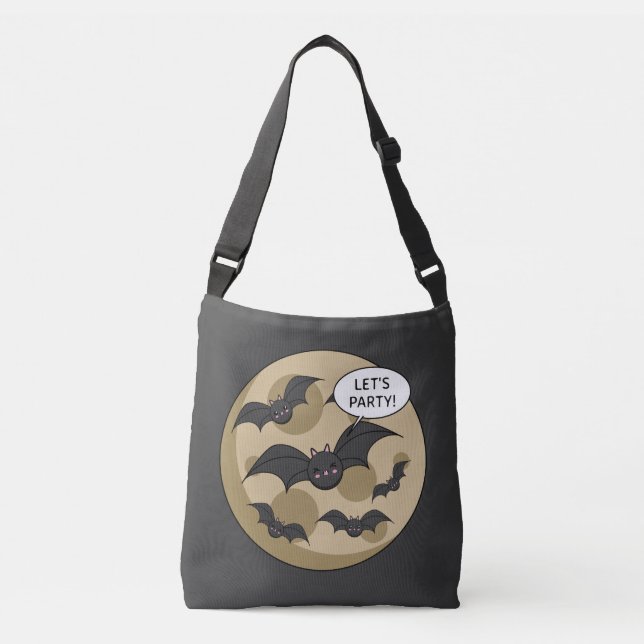 Bolsa Ajustável Bats com festa na lua cheia (Frente)