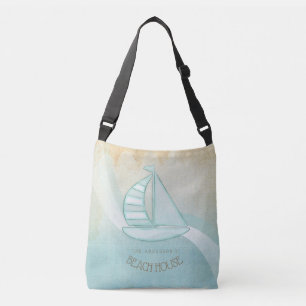 Bolsa Ajustável Beach House NMaritime boat Aqua Blue ID623