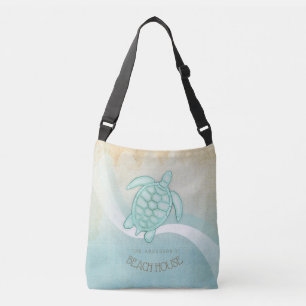 Bolsa Ajustável Beach House NMaritime Turtle Aqua Blue ID623