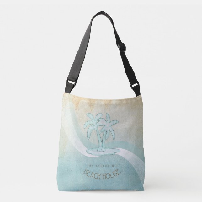 Bolsa Ajustável Beach House Palm Trees Aqua ID623 (Frente)