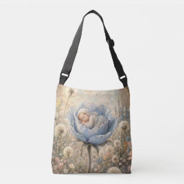 Bolsa Ajustável Bebê dormindo em flor azul 