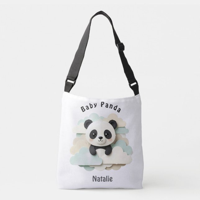 Bolsa Ajustável Bebê Panda Dobrado | Origami Fofo  (Frente)