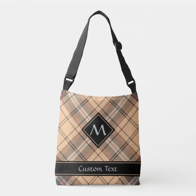 Bolsa Ajustável Beige e Brown Tartan (Frente)