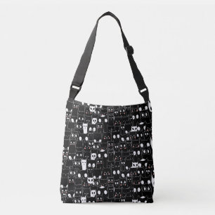 Bolsa Ajustável Bela fantasia de Halloween Preto de Cartoon Branco