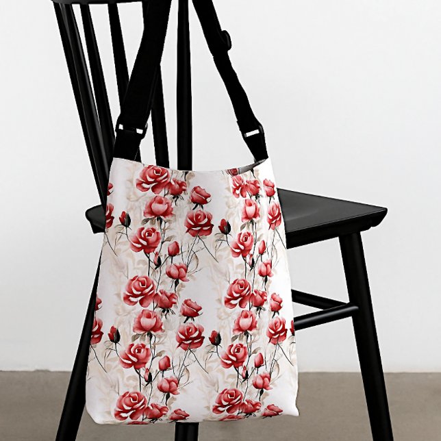 Bolsa Ajustável Belas rosas vermelhas de aquarela (Criador carregado)