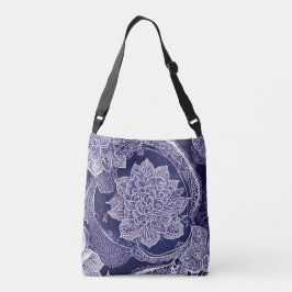 Bolsa Ajustável Beleza Floral Azul arte de IA