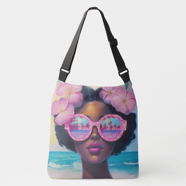 Bolsa Ajustável Beleza tropical em tons de rosa (Frente)