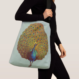 Bolsa Ajustável belo impressão de pavão vitoriano
