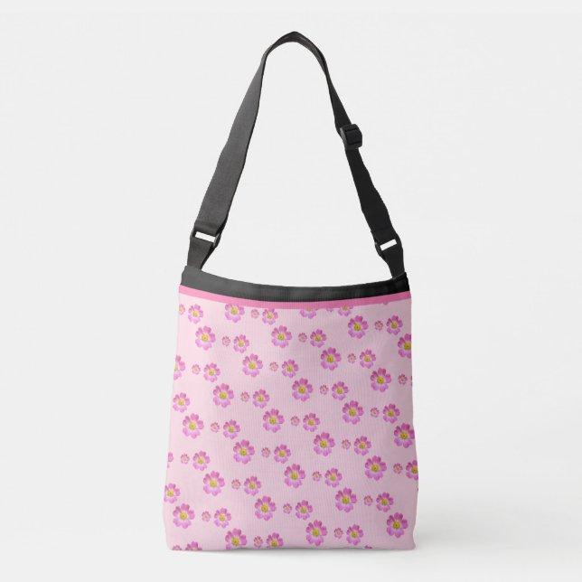 Bolsa Ajustável Belo padrão de flor rosa (Frente)