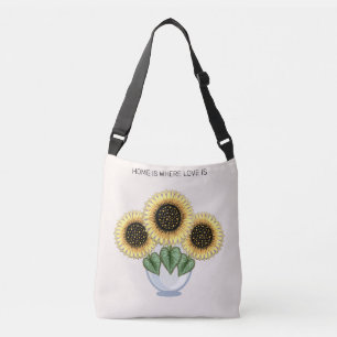 Bolsa Ajustável Belos Girassóis em um Vaso de Arte