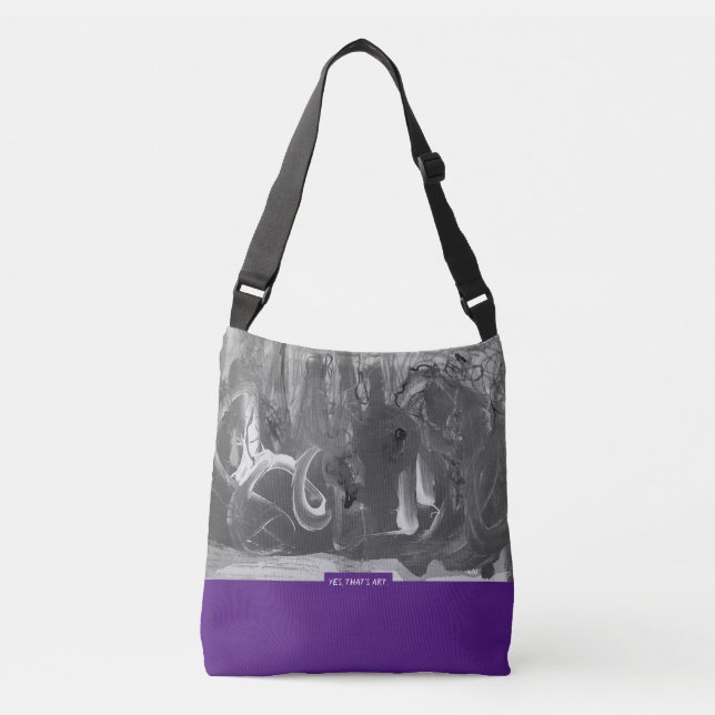 Bolsa Ajustável Berry&Grey, Abstract Art (Frente)