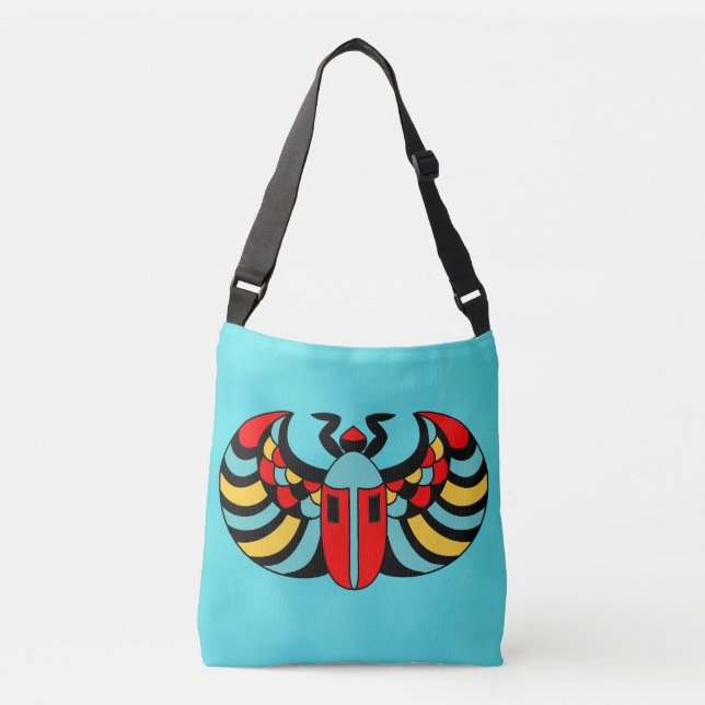 Bolsa Ajustável Besouro de Abstrato com coloração clara em azul (Frente)